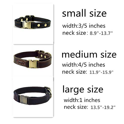 Chede Luxury Real Leather Dog Collar- Handmade For Medium Dog Breeds With The Finest Genuine Leather Collar That Is Stylish,Soft