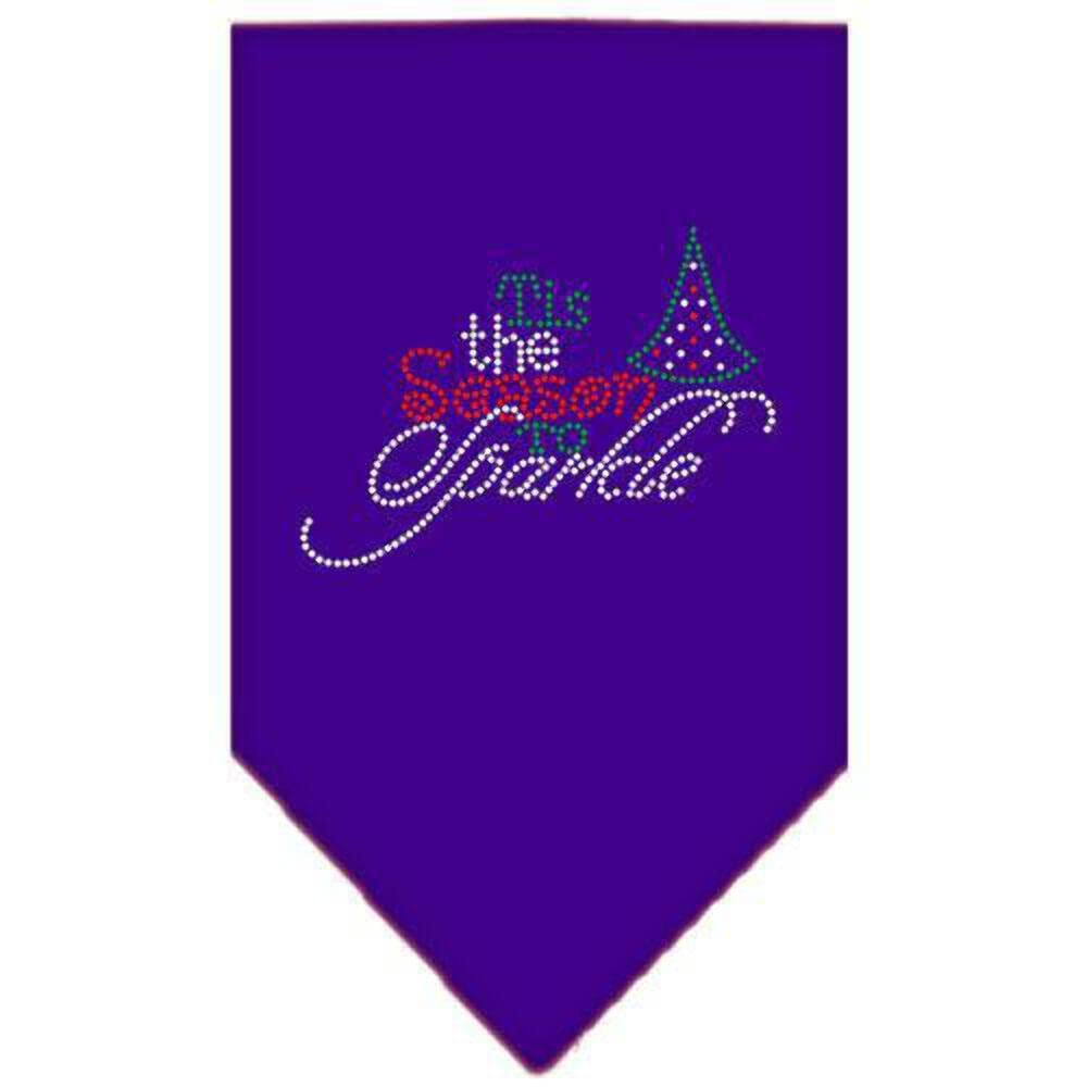 Christmas Pet and Dog Bandana Rhinestone, Tis The Season to Sparkle Red Large
