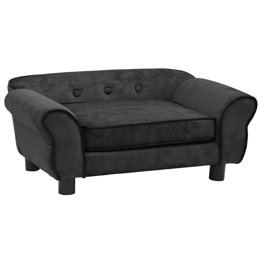 vidaXL Dark Grey Plush Dog Sofa for Small Breed Pets, Washable, with Anti Slip Base - Perfect for Living Room Or Bedroom