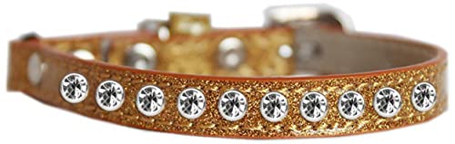 Mirage Pet Products Clear Jewel Ice Cream Cat Safety Collar Gold Size 14