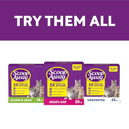 Scoop Away Advanced Multi-Cat Clumping Cat Litter, Meadow Fresh Scent, Pack of 2, 18.5 Pounds (Package May Vary)