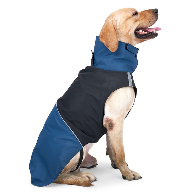 Windproof Dog Winter Jackets - Outdoor Coats With Waterproof Protection, Cold Weather Coats For Dogs, Blue Black Xxxl