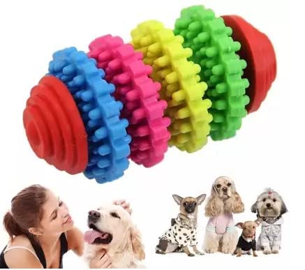 Kspups Pet Chew Spike Ring Toy I Dog Puppy Dental Teething Healthy Molar Teeth Gums I BiteResistant Colorful Natural Rubber Too