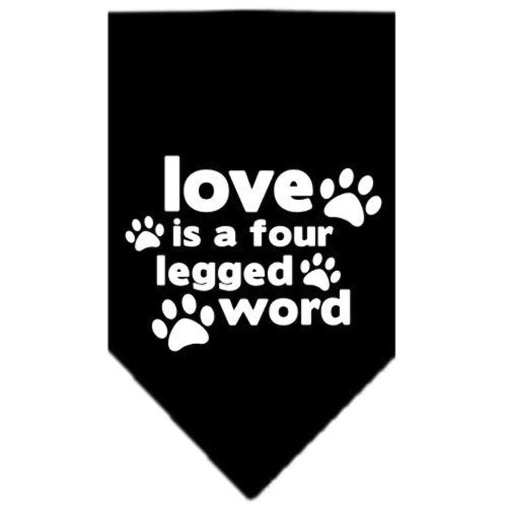 Mirage Pet Products Love is a 4 Leg Word Screen Print Bandana for Pets, Small, Turquoise