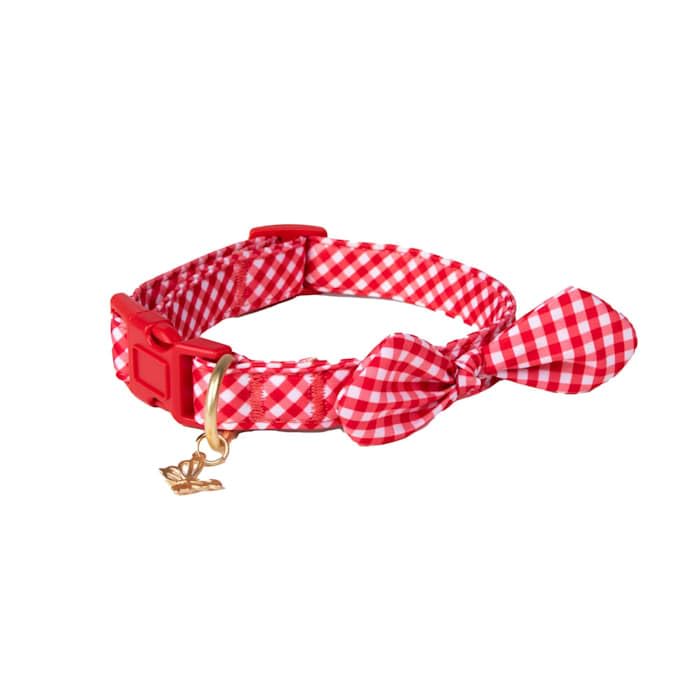 Dolly Doggy Parton Dog Harnesses And Leash/Collar Set Collection, Red Gingham Collar Leash Set, Medium