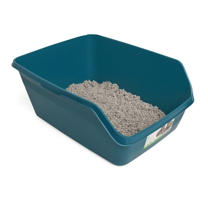 So Phresh Teal Scatter Shield High-Back Litter Box For Cat, X-Large