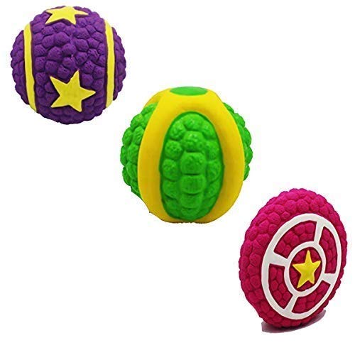 Dog & Cat Kittupet Toys 100% Clean Teeth & Massage Gum Toys & Squeaky Toys Soft Latex Dog Toys Interactive Fetch & Play (Natural