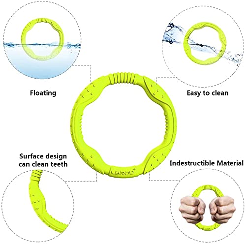 LaRoo Dog Toys for Aggressive Chewers,Floatable Dog Flying Disc,Sizes Dog Tug Toy,Interactive and Tug of War Dog Toy,Funny Teeth