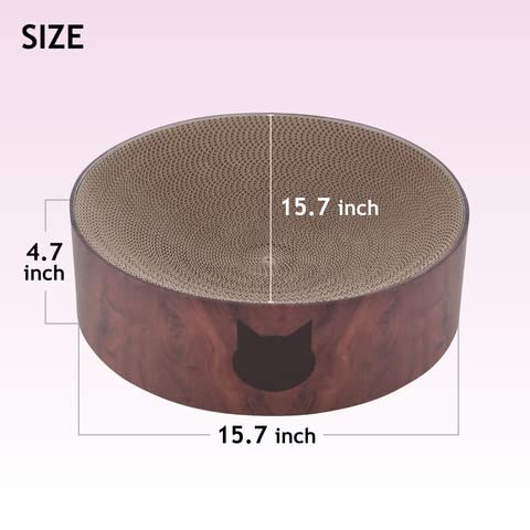 NECOICHI Cozy Cat Scratcher Bowl - 100% Recycled Paper, Chemical-Free, Dark Cherry, Regular Size