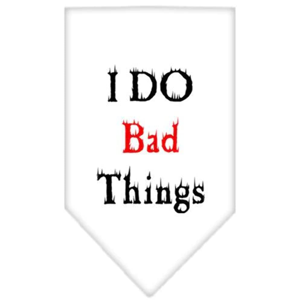 Mirage Pet Products I Do Bad Things Screen Print Bandana for Pets, Small, White