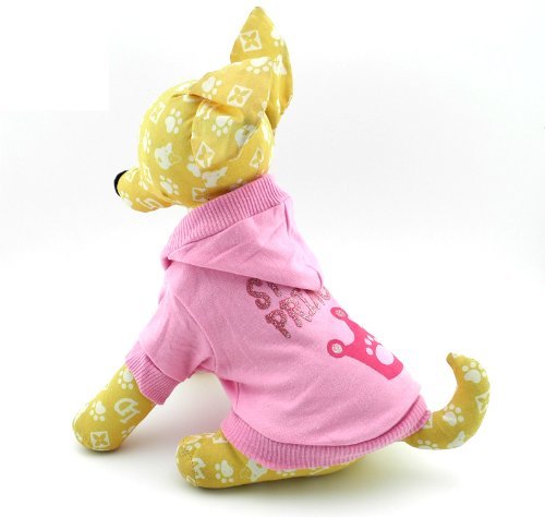 Smalllee_Lucky_Store Pink Hoodie Hooded Christmas T Tee Shirt Small Dog Christmas Clothes Costume - Spoiled Princess M