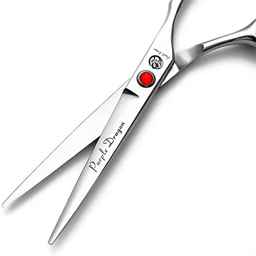 Purple Dragon 5'/5.5'/6'/6.5'/7'/7.5'/8'/9'/10' Sharp Edge Hair Cutting Shears Pet/Puppy/Cat Grooming Scissors With Bag - Perfect For Barber Or Dog Groomer