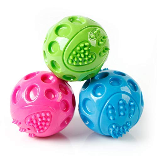 Pet Guard (Made In India) Musical Rubber Squeeze Ball With Spikes For Dogs(Set Of 3)