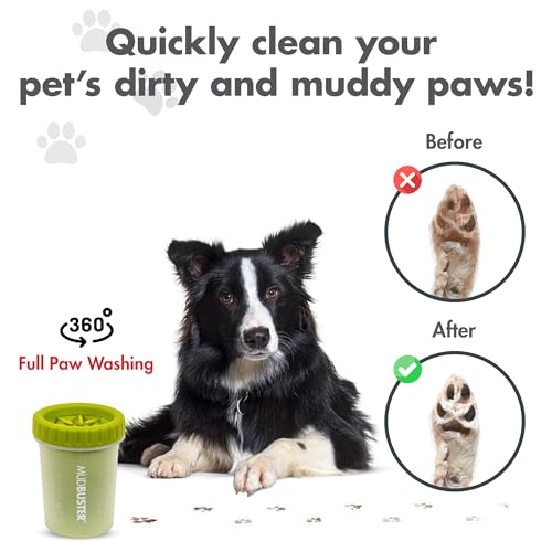 Dexas Mudbuster Portable Dog Paw Cleaner, Green Small Paw Cleaner For Dogs, Premium Quality Pet Supplies And Dog Accessories