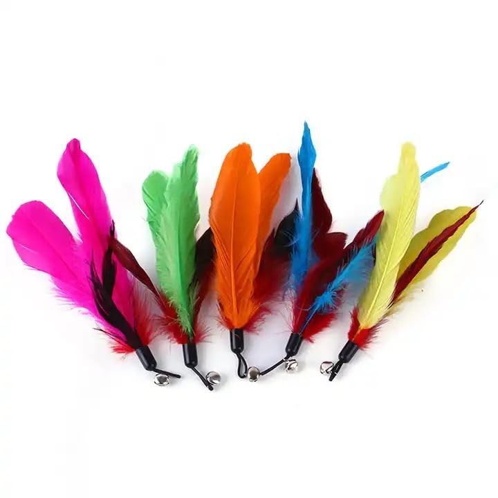 Mistletoe Cat Interactive 2 Feather To Exercise Cats And Kittens, Activity Toys (2 Pcs Cat Feather)