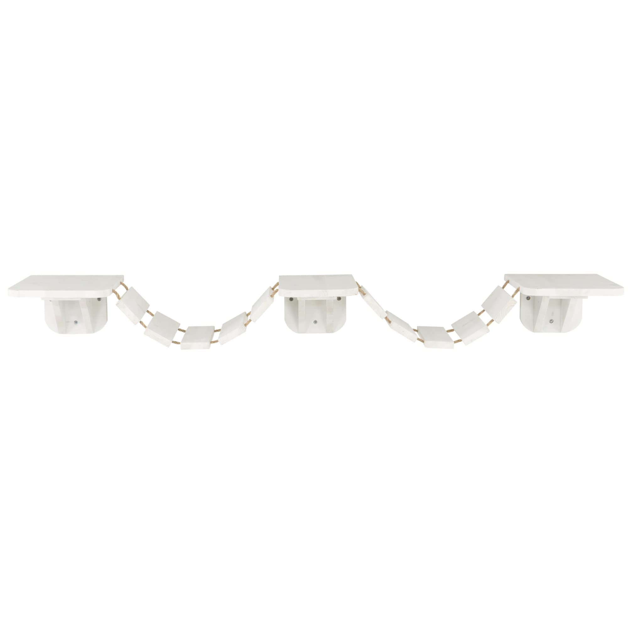 Trixie Wall Mount Cat Bridge, Three Platforms Linked By Bridge, White