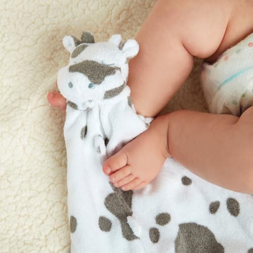 Angel Dear - White Cow, Blankie, White Cow With Grey Spots, 1 Count (Pack Of 1)