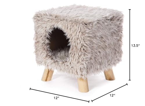 PH Prevue Hendryx Kitty Power Paws Cozy Cube Furniture, One Size, Frost Tan, Model 7380