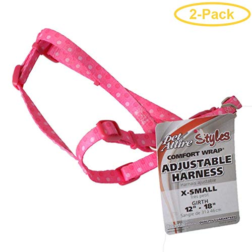 Coastal Pet Attire Styles Comfort Wrap Adjustable Dog Harness Polka Dot Pink