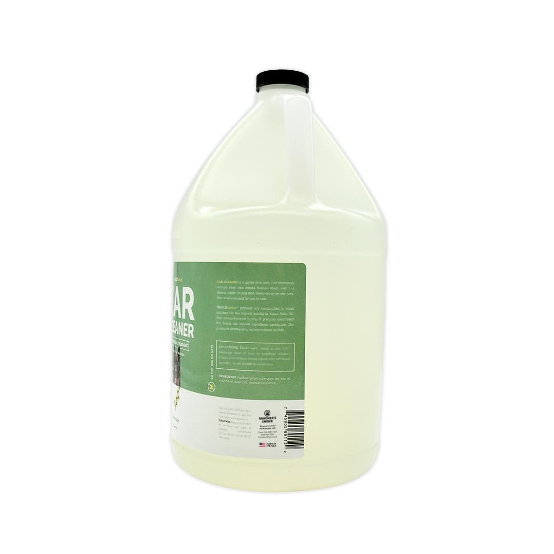 Bark2Basics Dog Ear Cleaner, All-Natural 1 Gallon, Witch Hazel & Aloe Vera, Soap-Free, Model BBECG
