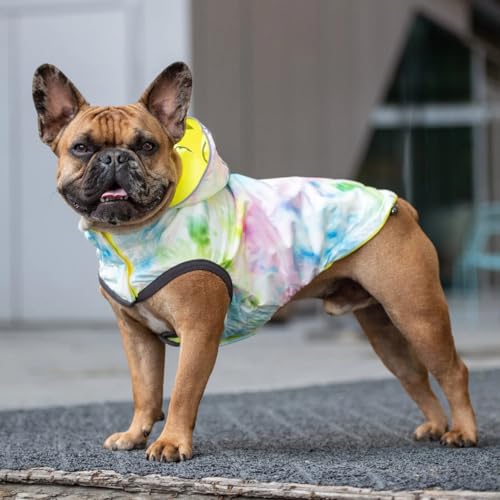 Gf Pet Reversible Raincoat - Neon Yellow With Tie Dye - Xl