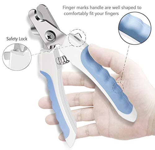 Ldjzon Pet Nail Clippers And Trimmers Set Safety Guard To Avoid Over Cutting Razor Sharp Blades Grooming Tool For All Small Large Dog Cat Blue