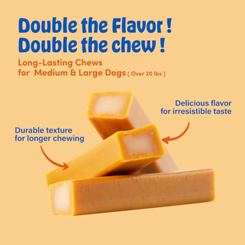 N-Bone Mega-Bone Dog Chews, Long-Lasting Mac n' Cheese Flavor, 16.8oz (6 Count)