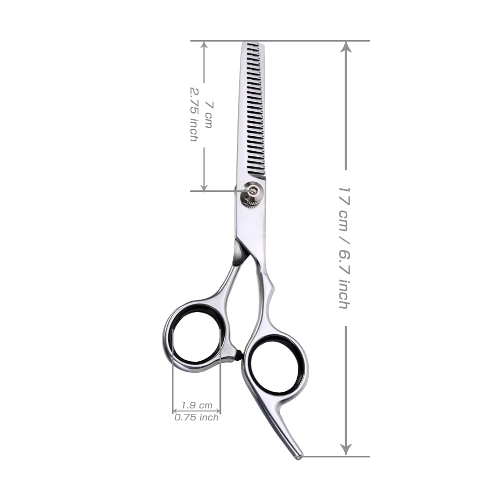 Chibuy Dog Grooming Scissors 4Cr Stainless Steel Pet Thinning Shears For Dogs And Cats, Heavy-Duty Titanium Coated Home Dog Thinning Scissors, Size 6.7'