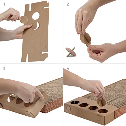 Petlinks Scratchers Choice+ Corrugated Cat Scratch Pad Catnip Infusion Technology - Brown Double Wide