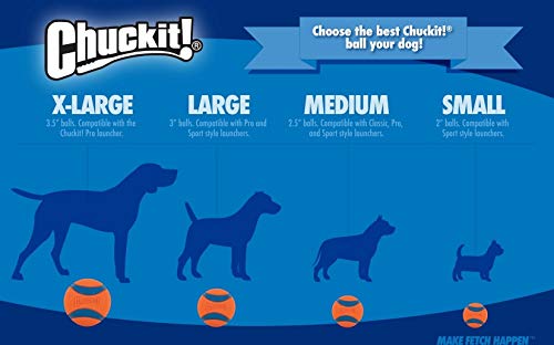 Chuckit! Max Glow Ball Dog Toy, Medium (2.5 Inch Diameter) for dogs 20-60 lbs, Pack of 1