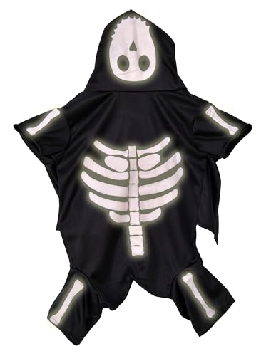 Rubie'S Glow In The Dark Skeleton Hoodie Pet Costume, Large
