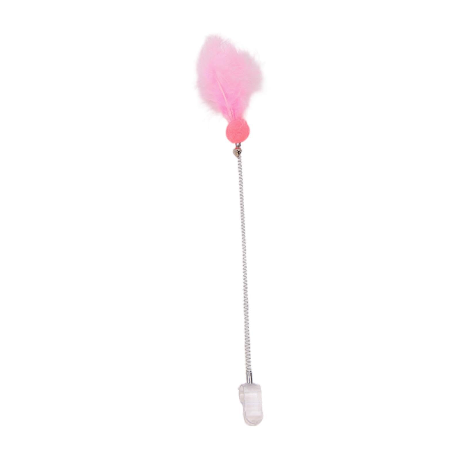 Zoomella Interactive Cat Teaser Wand Portable Indoor Pet Toy For Pounce Flip Exercise Pink|Toys|Pet Supplies