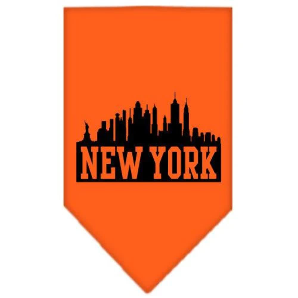 Mirage Pet Products New York Skyline Screen Print Bandana, Large, Orange