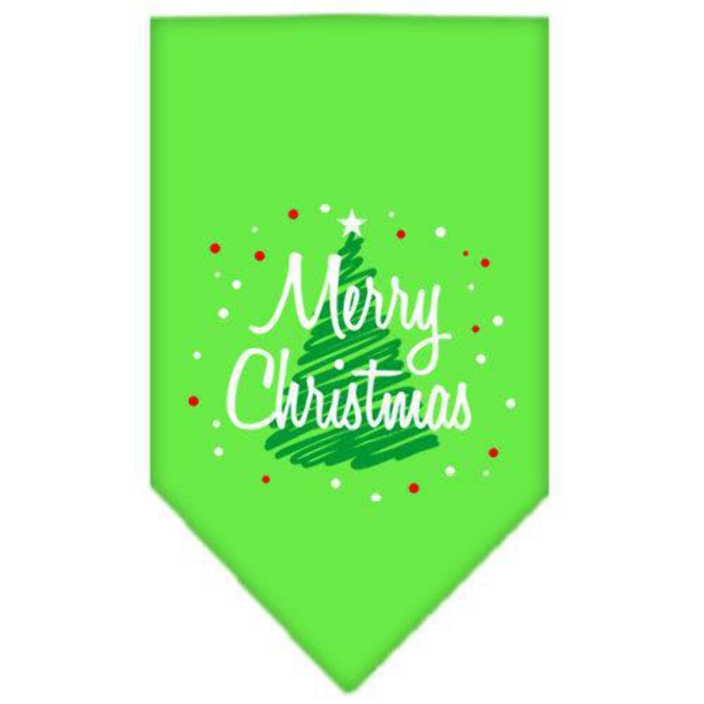 Mirage Pet Products Scribble Merry Christmas Screen Print Bandana for Pets, Small, Orange