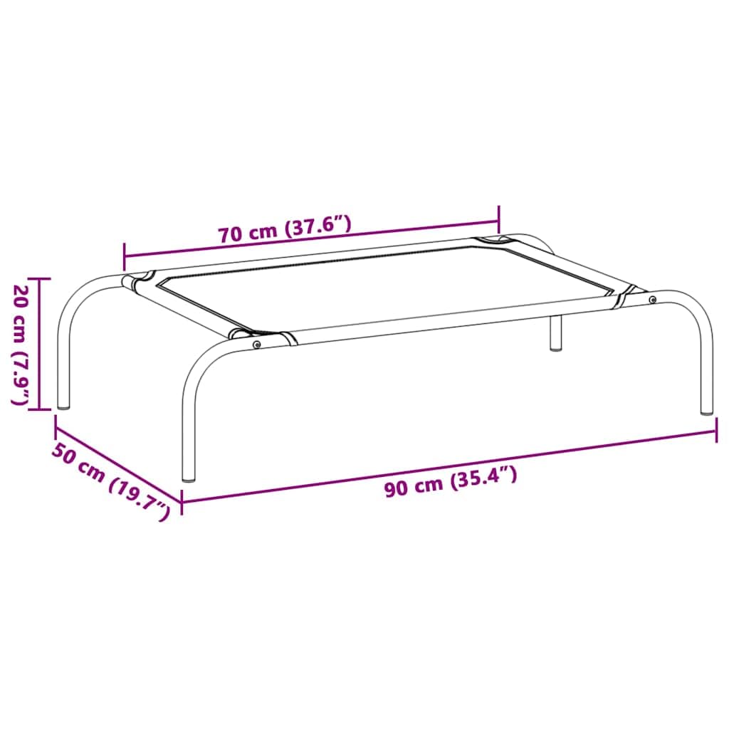 vidaXL Elevated Dog Bed Cat Pet Raised Cot Portable Indoor Outdoor Garden Yard Lawn Raised Cool Camping Basket Dog Supply Black S Textilene