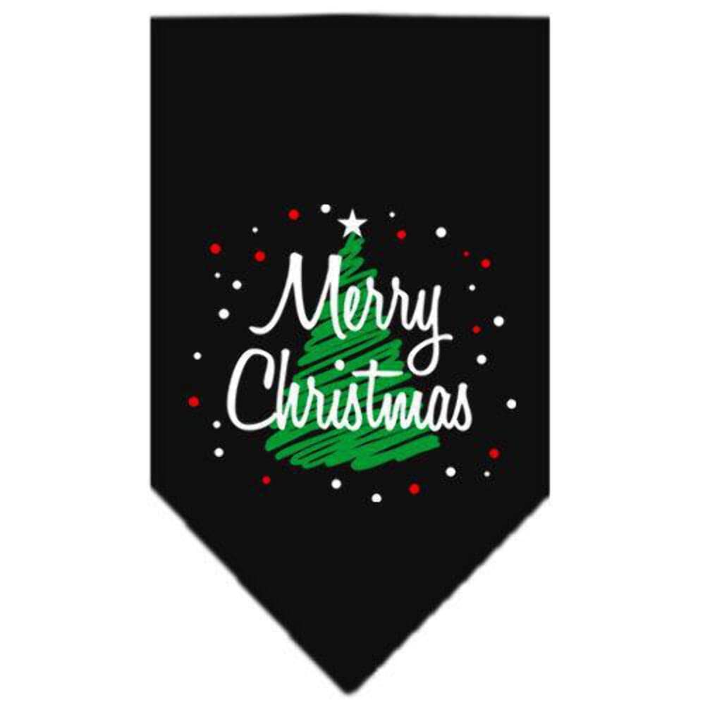 Mirage Pet Products Scribble Merry Christmas Screen Print Bandana for Pets, Small, Navy Blue
