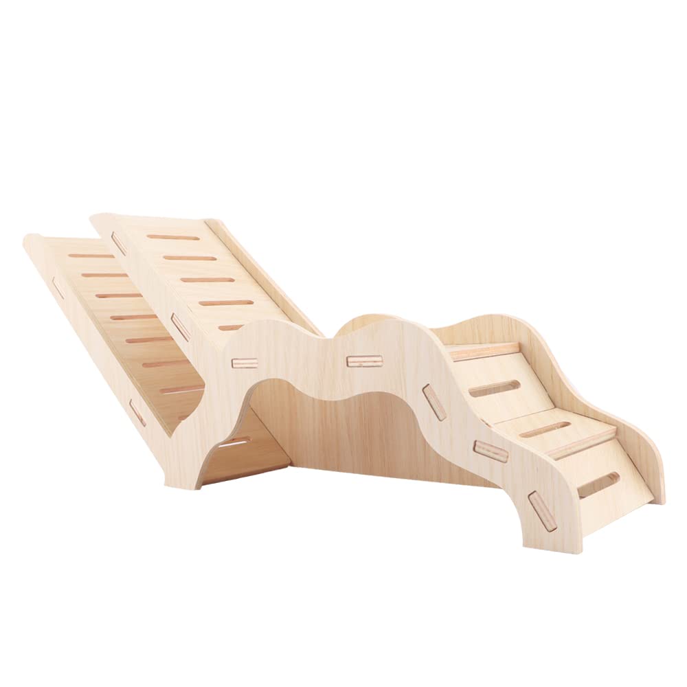 Syrian Hamster Explorer Set - Snap-Together Wooden Burrow With Panoramic Window Decorative Landscaping Digging Peeping Hide Unde