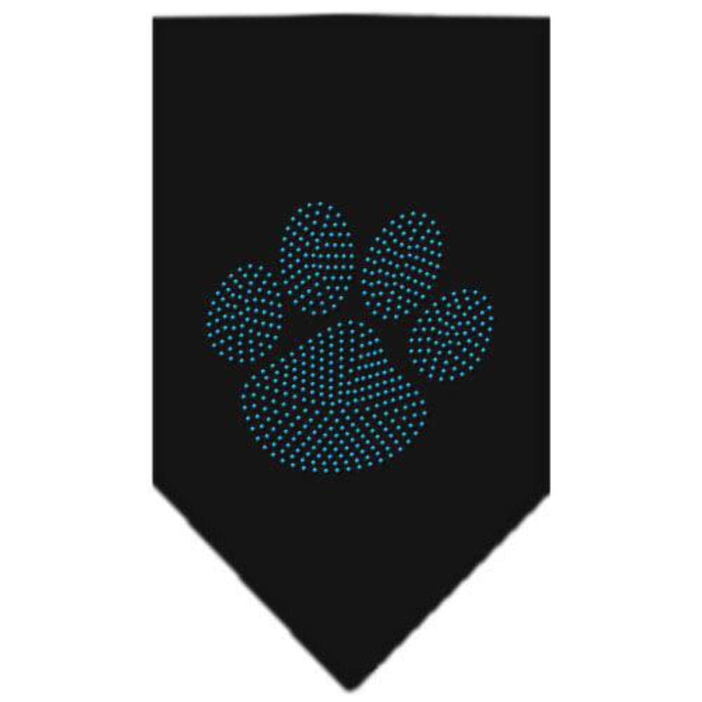 Mirage Pet Products Paw Blue Rhinestone Bandana, Small, White