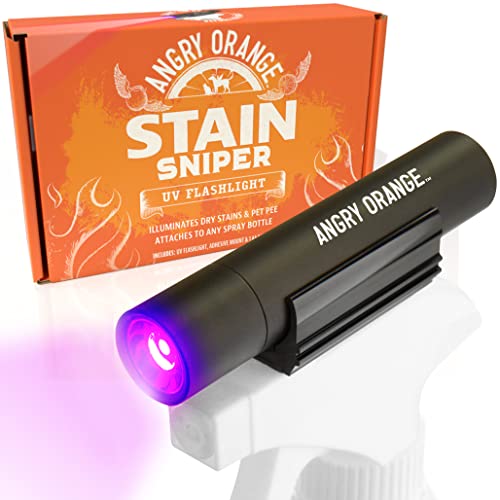 Angry Orange Uv Flashlight - Led Black Light Detector For Dry Dog Urine - Flashlights Make Stains Glow In The Dark With Ultravio