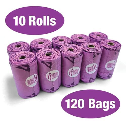 Happy Dootie Bags 10 Rolls.120 Bags With Handles. Clean, Quick And Convenient Pet Dog Poop Cleanup On Walks With Your Furry Frie