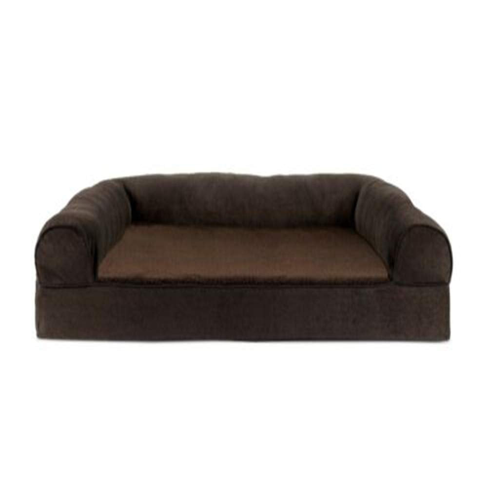Furhaven Orthopedic Dog Bed for Large Dogs w/ Removable Bolsters & Washable Cover, For Dogs Up to 95 lbs - Plush & Suede Sofa - 