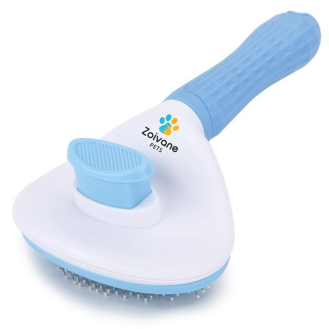 Zoivane Self Cleaning Dog Comb (Pack Of 1) | Pet Grooming Brush | Dogs And Cats Accessories | Suitable For Pets With Long/Short 
