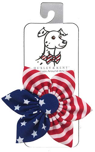Huxley & Kent Pet Pinwheel | Liberty (Small) | 4Th Of July Collar Accessory For Dogs/Cats | Bow Collar Attachment | Cute, Comfor