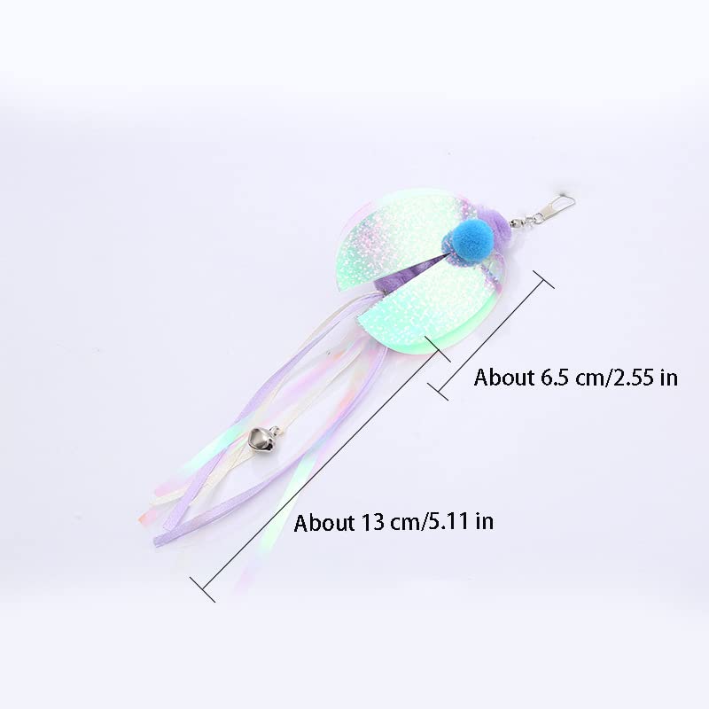 Hokoad Cat Insect Feather Toys Replacement Cat Toy Wand Refills, 6 Pieces Natural Insect Cat Toy Feathers Refill, Interactive Ca