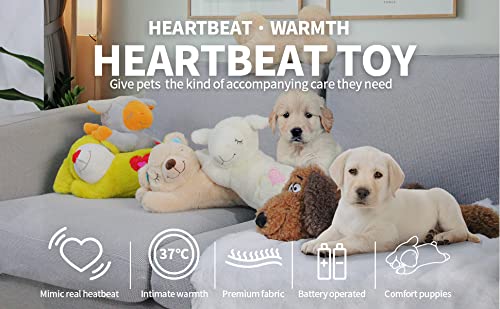 All For Paws Heartbeat Replacement Soother Heartbeat Simulator For Puppy Sleep Aid Calming Plush Toys