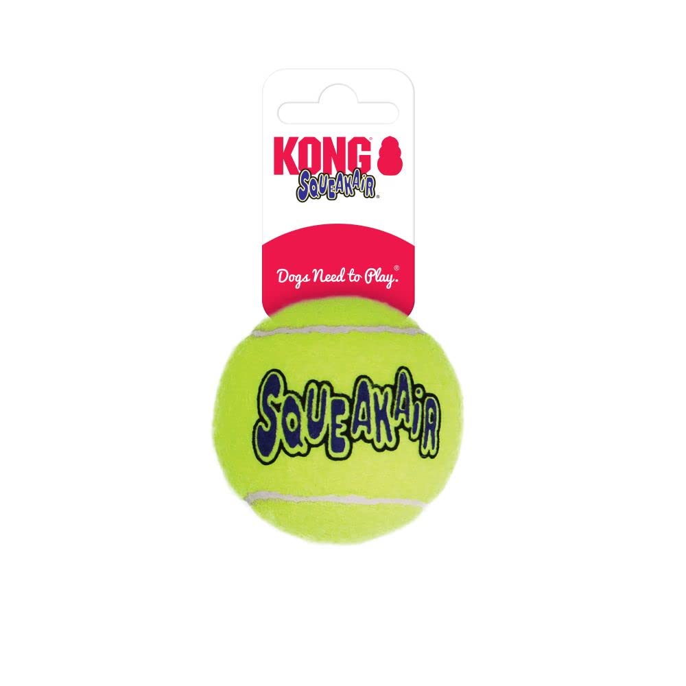 KONG - Squeakair Balls - Dog Toy Premium Squeak Tennis Balls, Gentle on Teeth - for Medium Dogs (3 Pack)