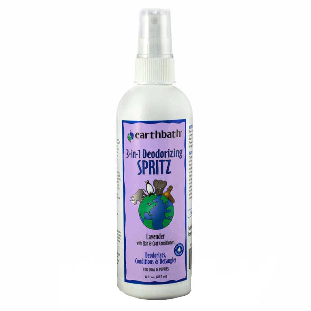 Earthbath, Lavender 3-In-1 Dog & Puppy Deodorizing Spritz - Dog Odor Eliminator For Strong Odor, Cruelty-Free Dog Cologne, Dog W