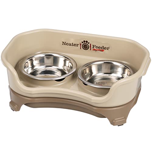 Neater Feeder Express for Cats - Mess Proof Pet Feeder with Stainless Steel Food & Water Bowls - Drip Proof, Non-Tip, and Non-Sl