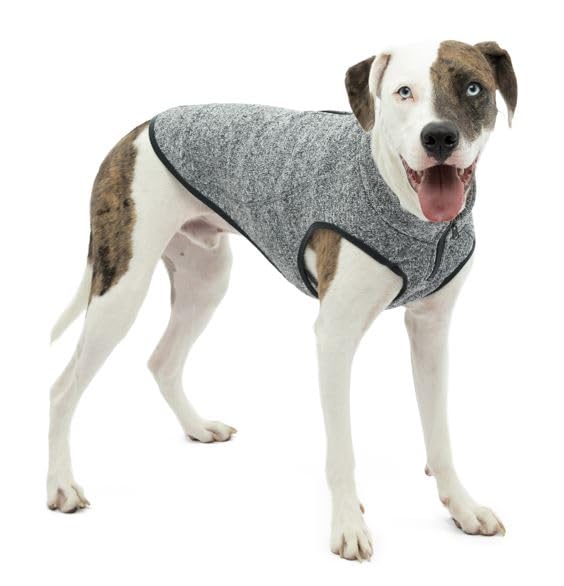 Kurgo K9 Core Dog Sweater | Year-Round Sweater For Dogs | Dog Fleece Vest | Knit Fleece Pet Jacket | Fleece Lining | Lightweight | Zipper Opening For Harness | Adjustable Neck | Black | X-Large