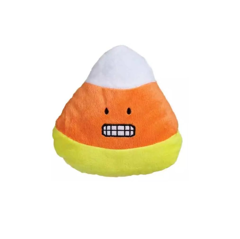Soft Dog Toys Candy Corn Plush Squeaker Funny Face Emoji 6 Choose Smile Grin Hearts Or Set (Smile)